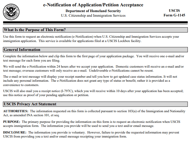 Form G-1145 Image