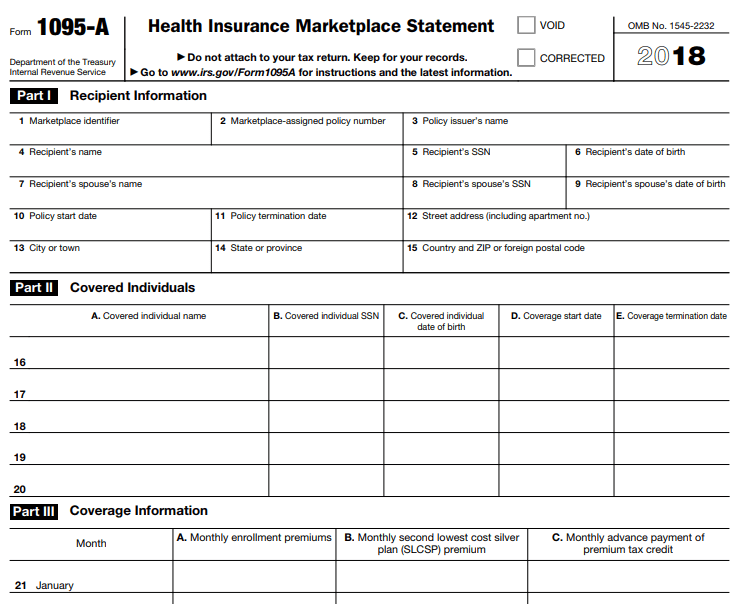 Form 1095-A Image