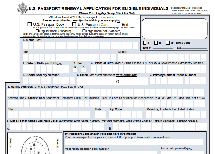 Form DS 82 Image