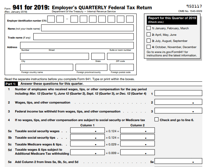 Form 941 Online Image