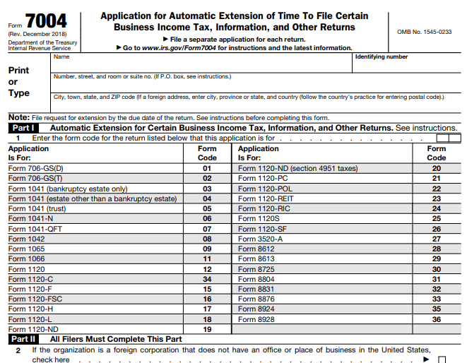 Form 7004 Image