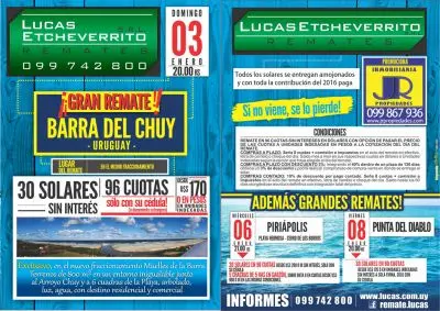 Remates Lucas Enero 2016 - Piriápolis