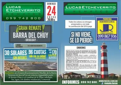 Remates Lucas Enero 2016 - Barra del Chuy