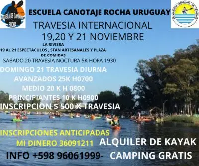 Flyer del evento internacional de Rocha.