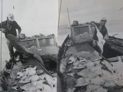 Dosmar trabajando en su lancha de joven.