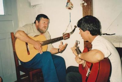 Raúl Gamenthaler y Martín Acosta en su cumpleaños número 16.