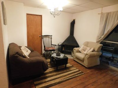 Living con estufa a leña