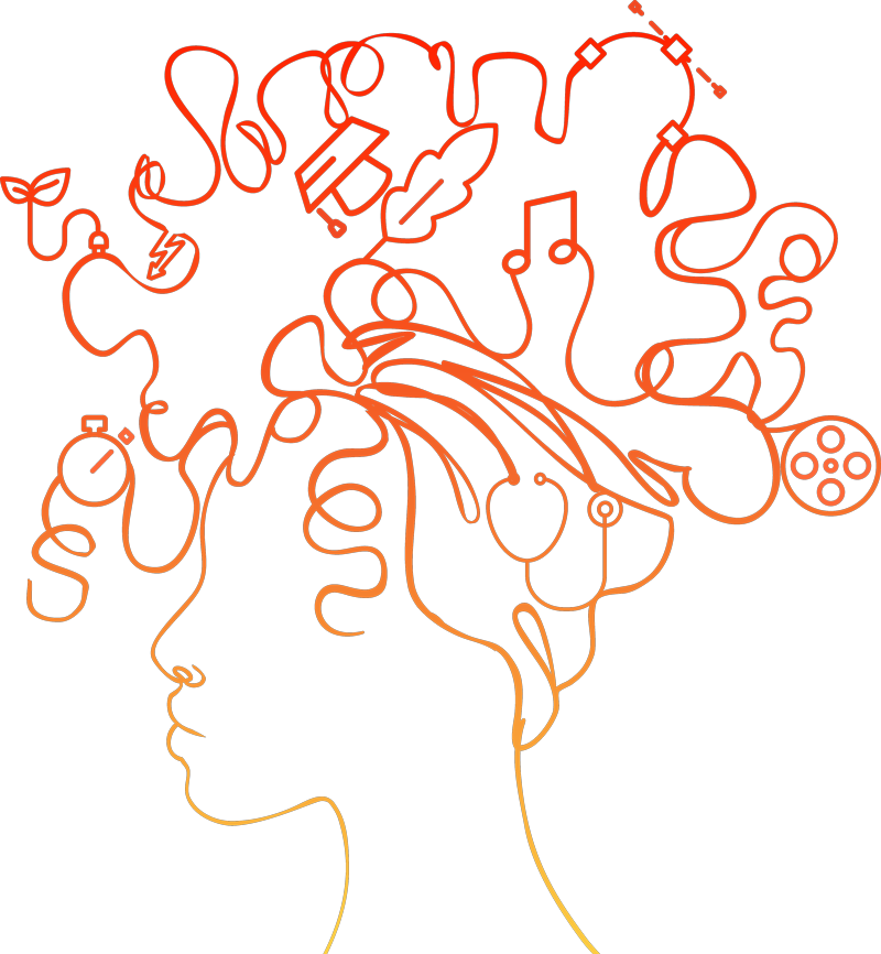 Career Possibilities Girl with hair connecting career & aptitude discovery