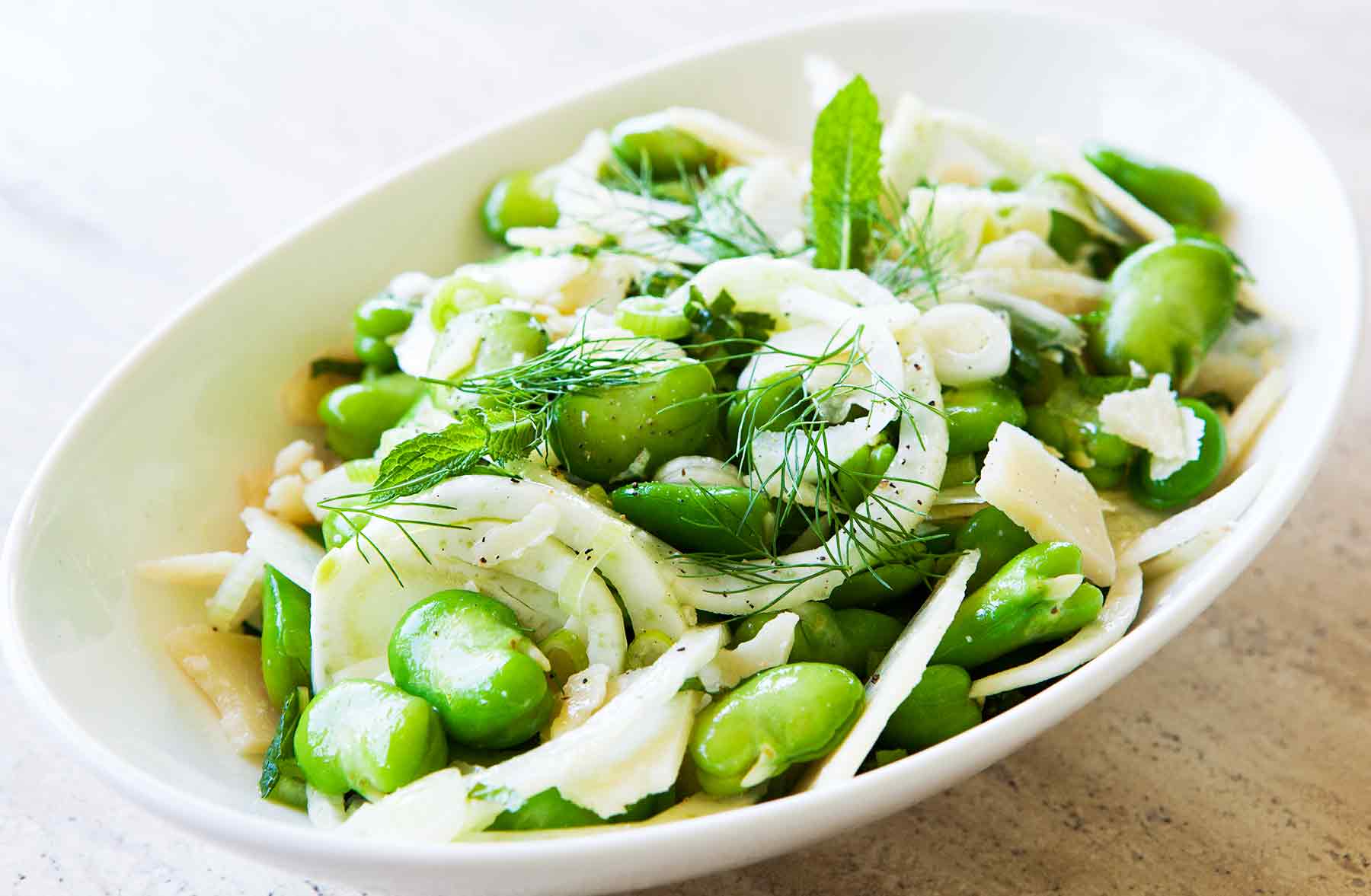 Fava Bean Fennel Salad with Parmesan