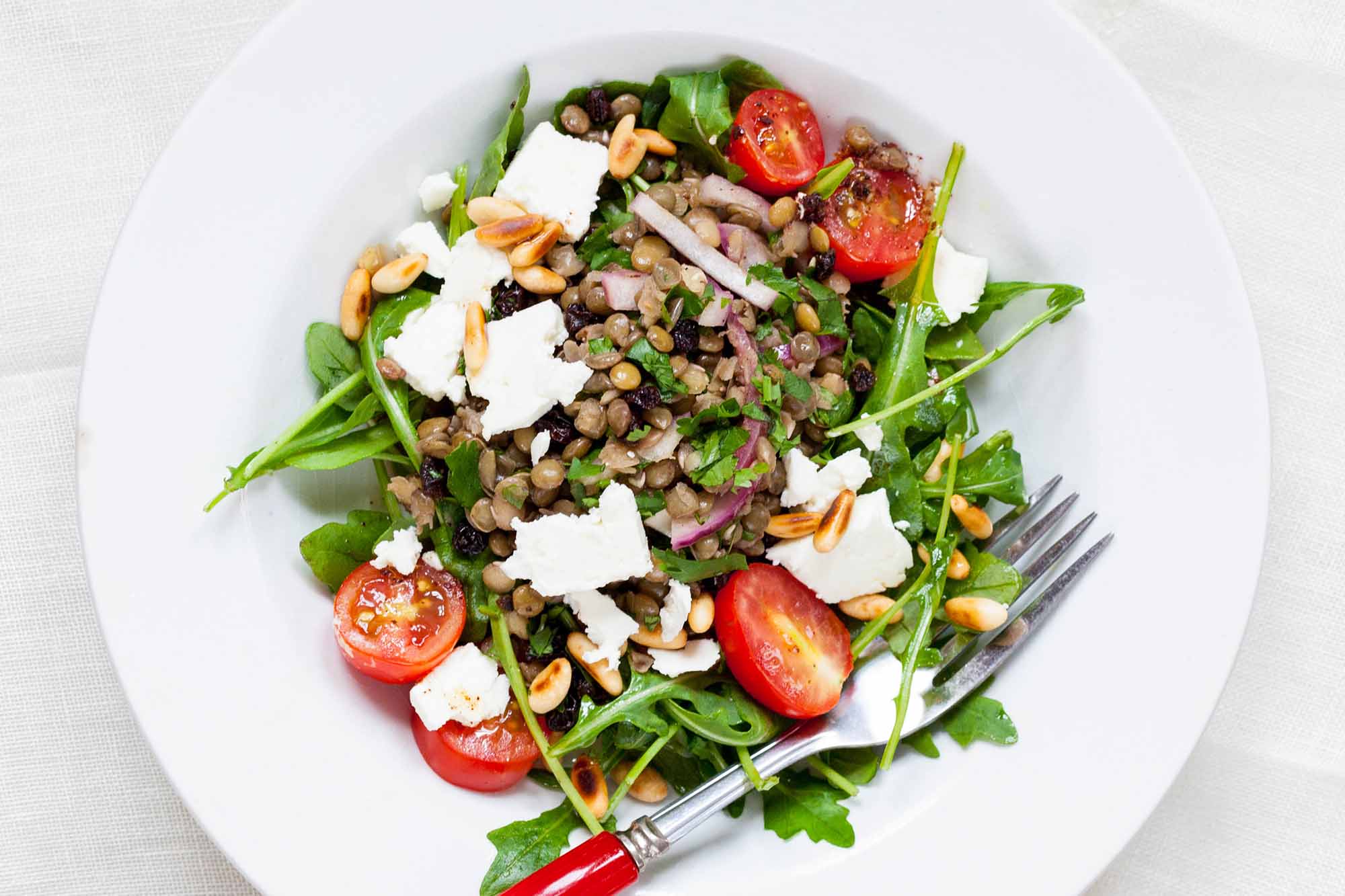 Lentil Salad with Arugula and Feta