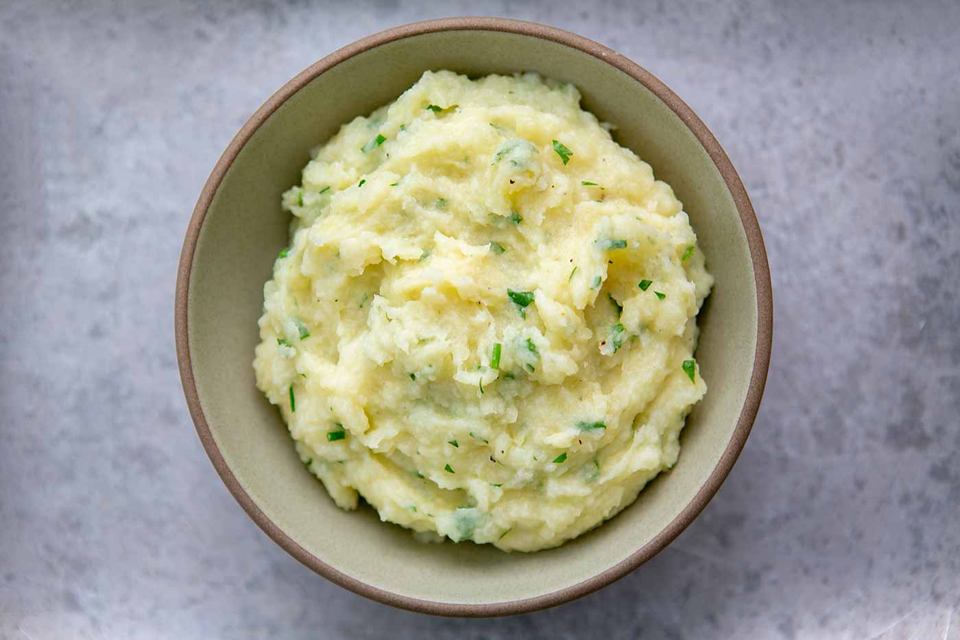 Mashed Potatoes and Parsnips with Chives and Parsley