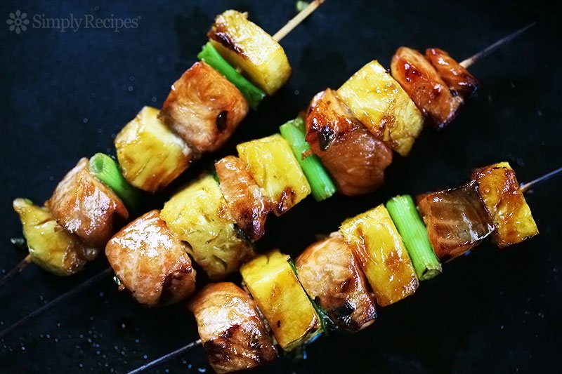 Salmon Teriyaki Skewers with Pineapple