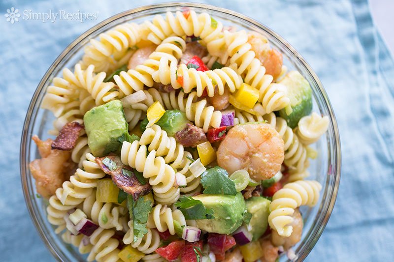 Shrimp, Bacon, Avocado Pasta Salad