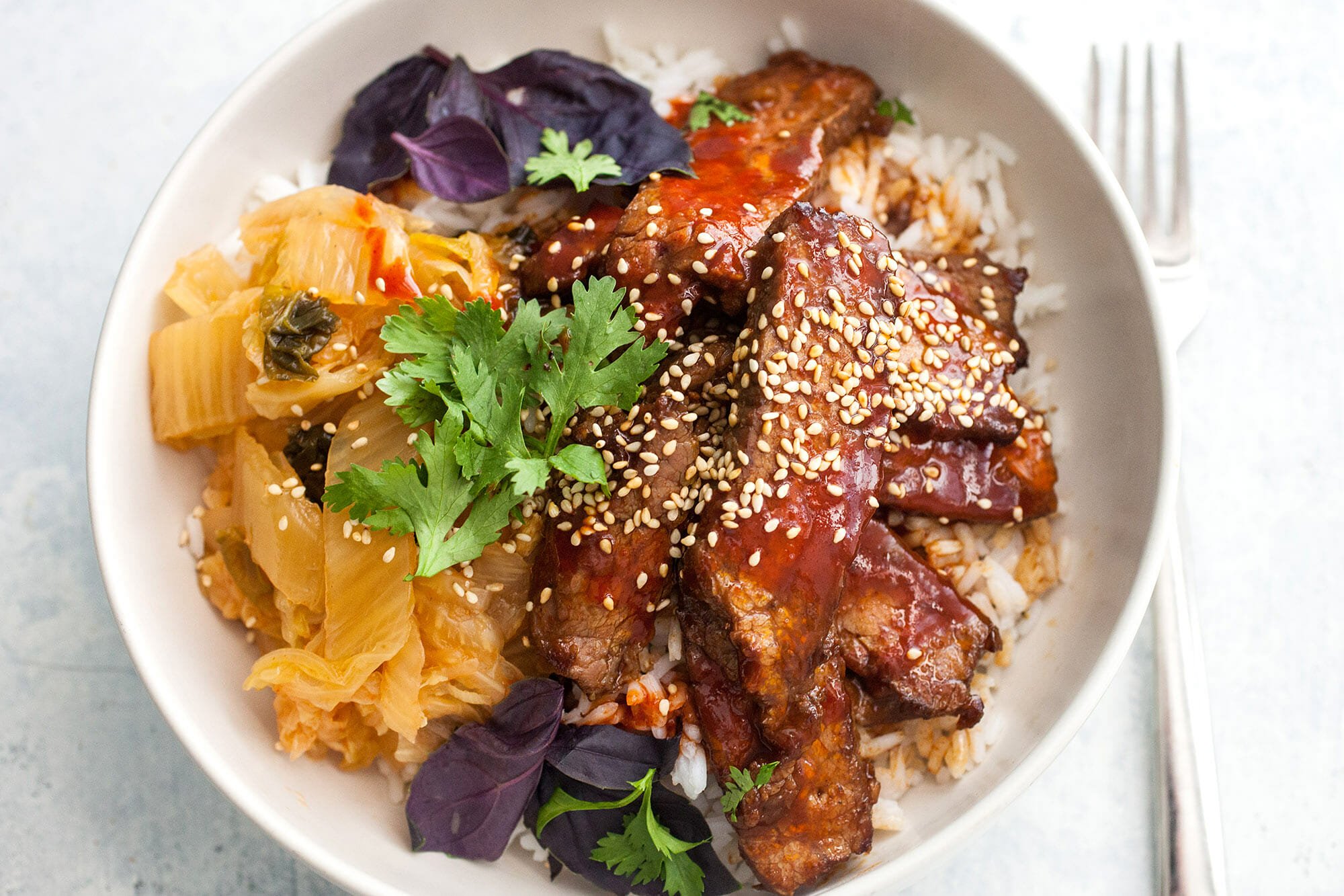Sous Vide Beef Bulgogi Bowls