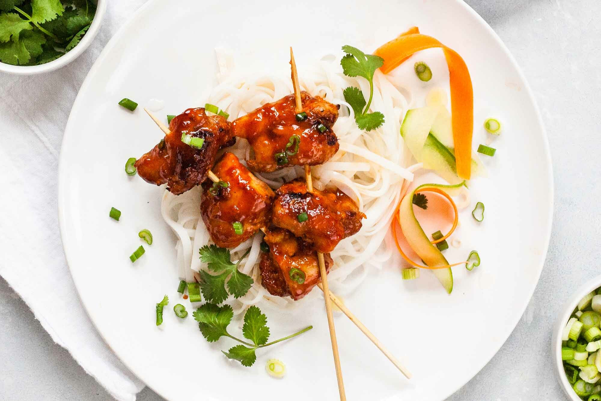 Vietnamese-Style Sticky Chicken Skewers