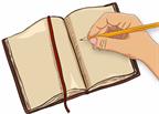 A person writing in a journal.