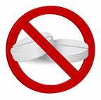 A sign showing not to give aspirin.