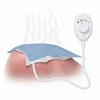A heating pad being used on the affected joint.