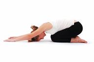A person doing a yoga stretch.