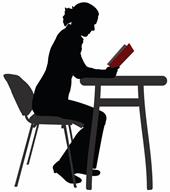 A person reading a book.