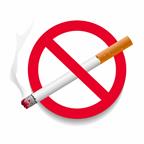 A sign telling a person not to smoke. 