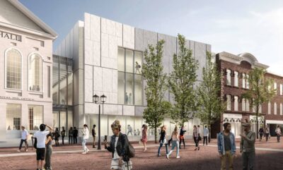 A view from Essex Street of the three-story addition