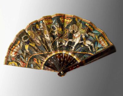 Fan, 17th century Feather, paint, gilding, tortoise shell Mexico