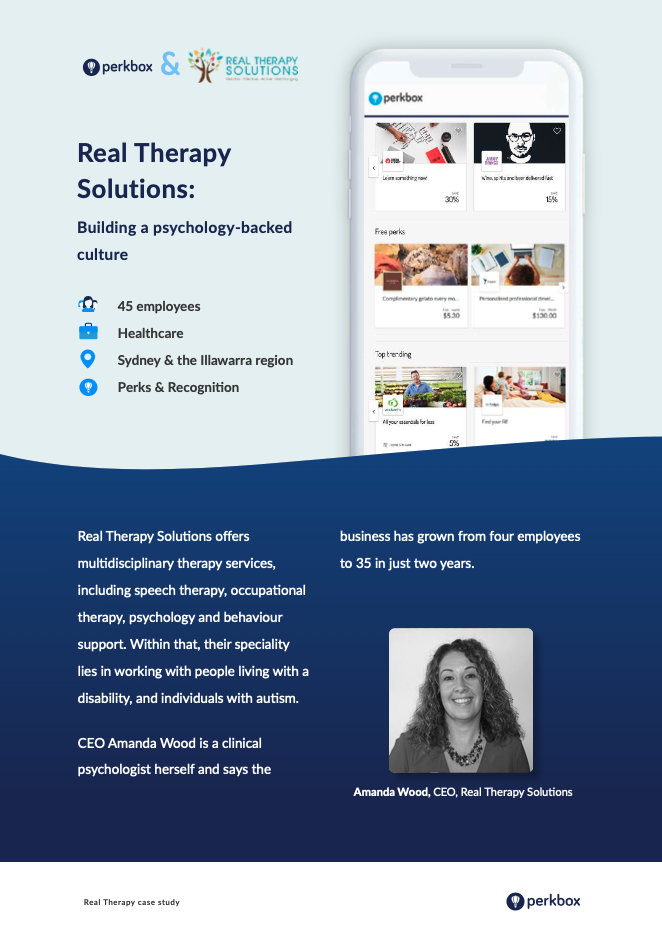How Real Therapy Solutions use Perkbox to boost culture