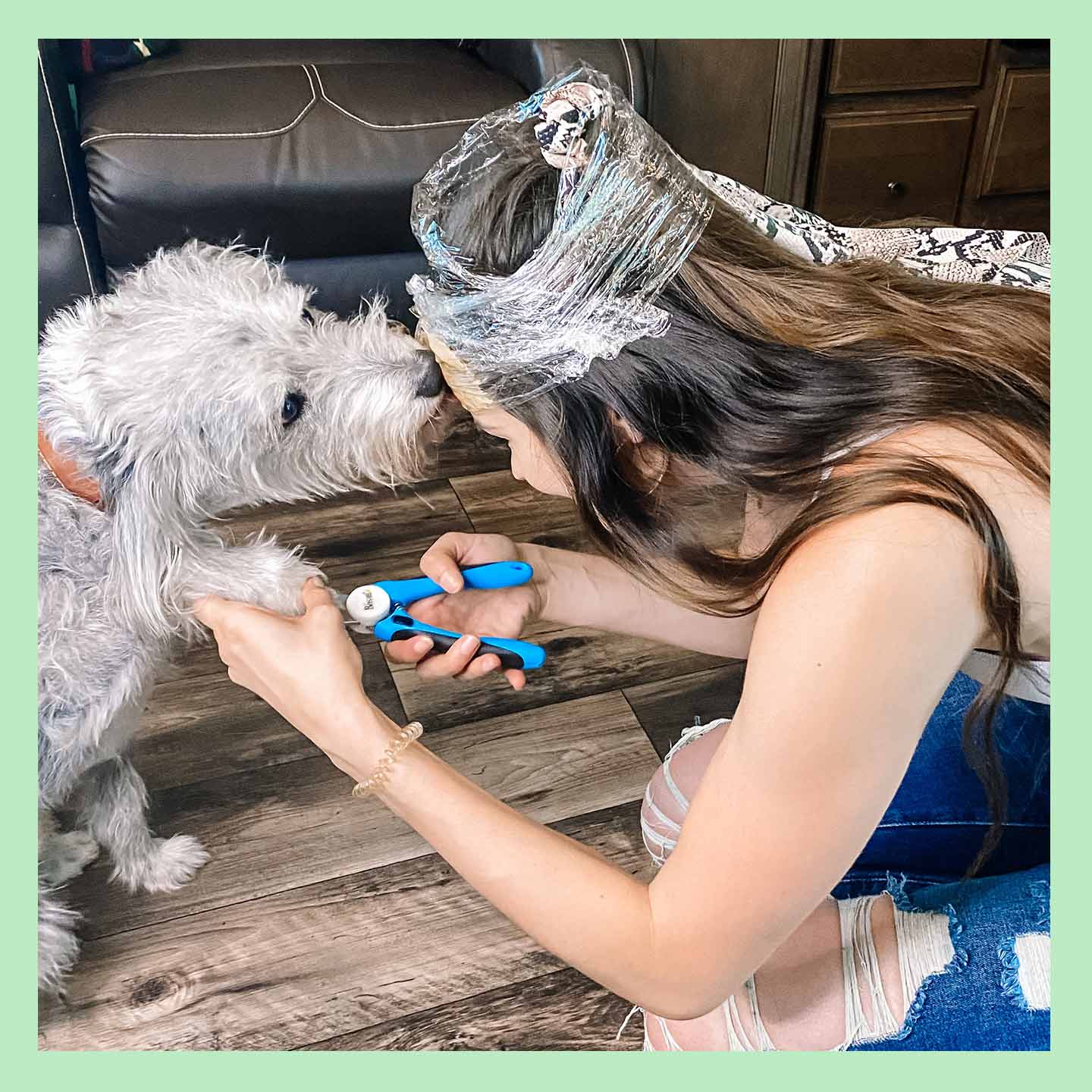 peanut butter grooming hack