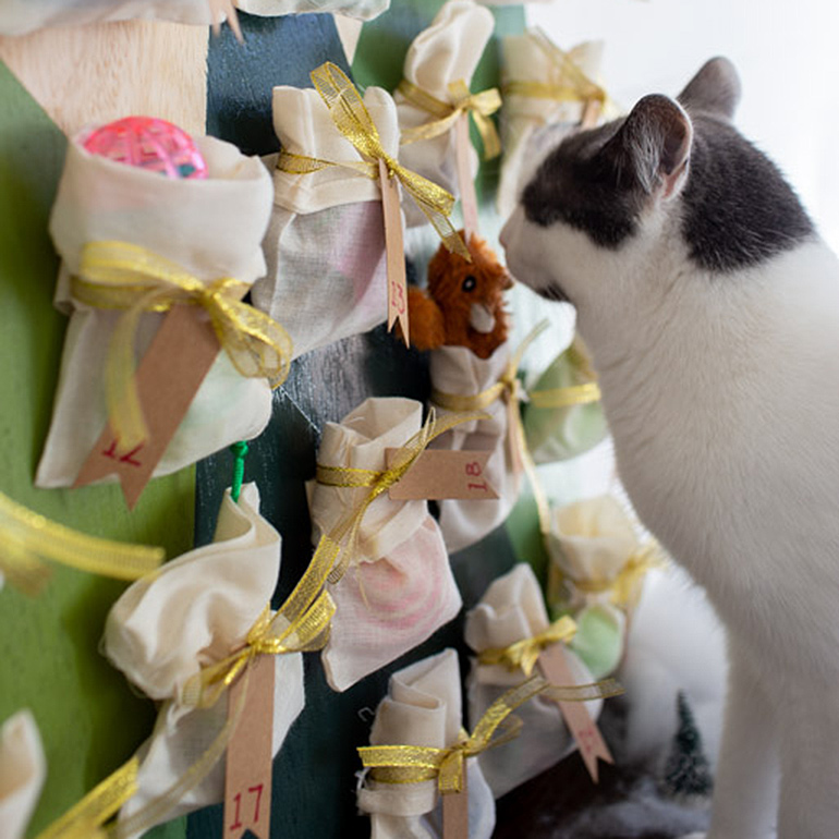 Hang the goodie-filled bags.