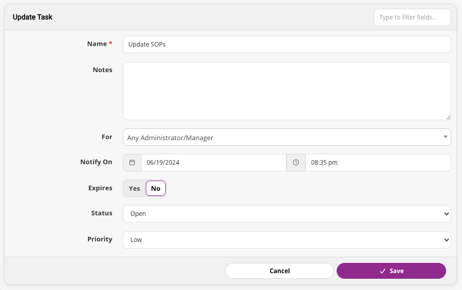 Keep team tasks visible and assigned in Precise Petcare