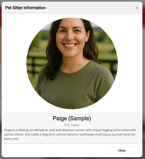 Introduce staff before service in Precise Petcare