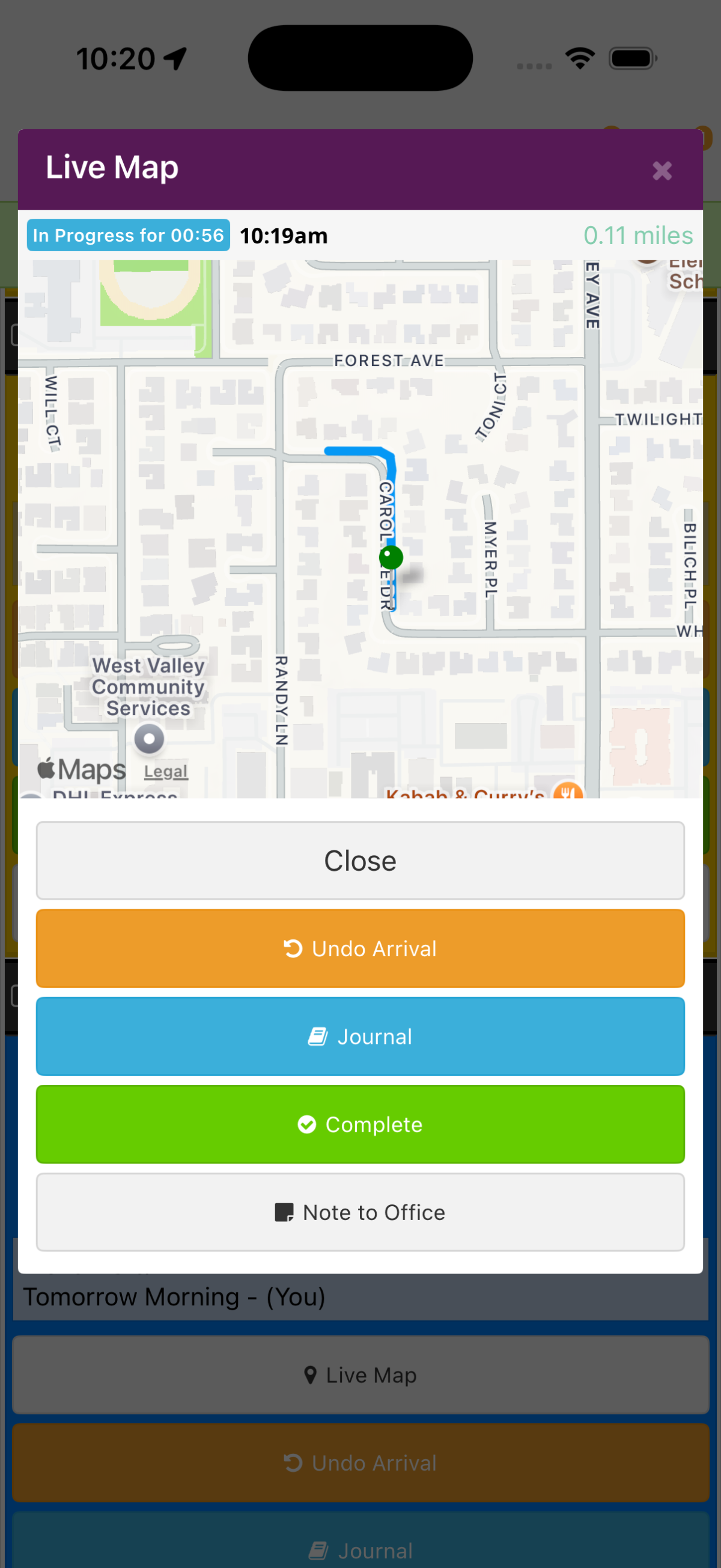 Track visits from arrival to completion in Precise Petcare