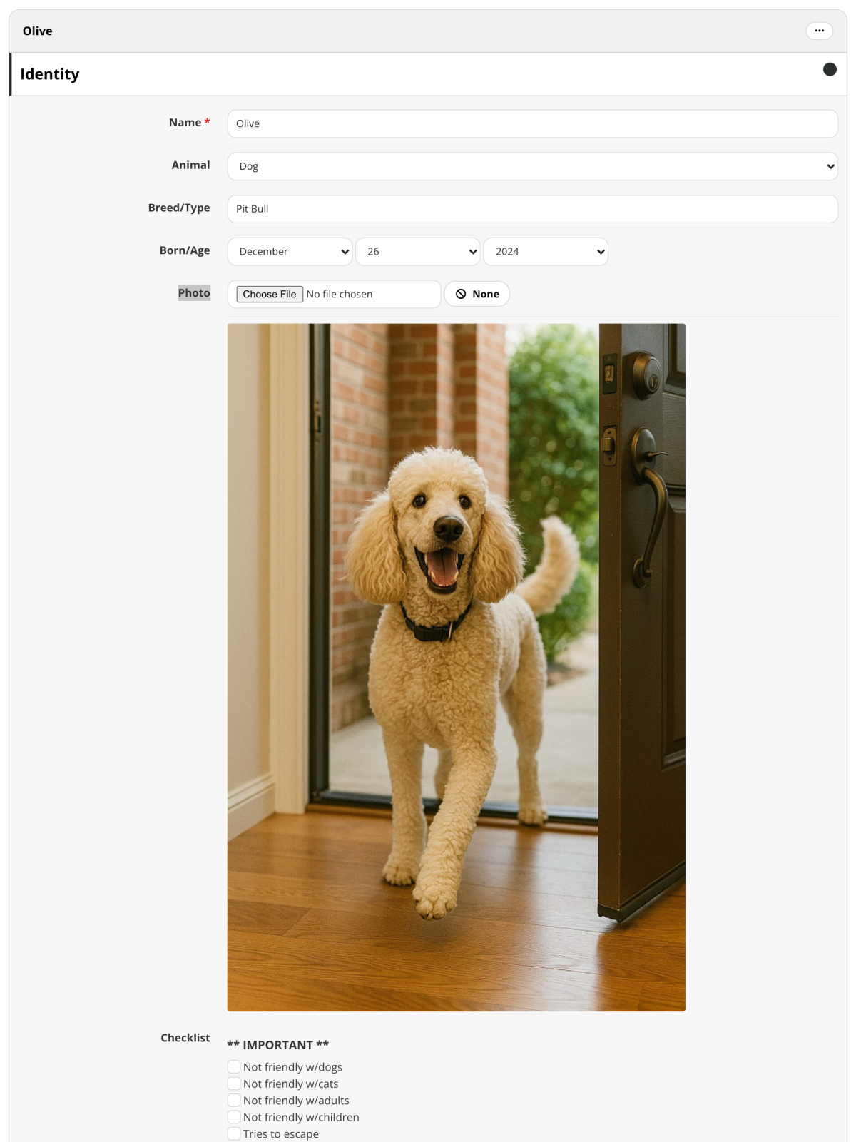 Let clients keep pet details current in Precise Petcare