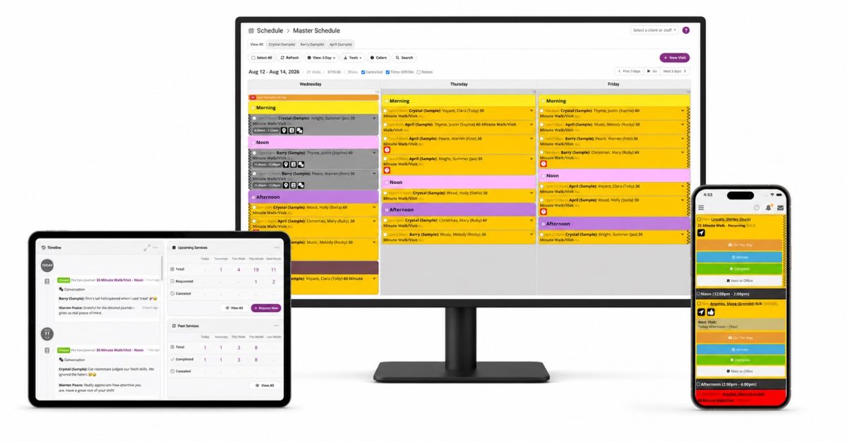 Precise Petcare mobile and desktop software
