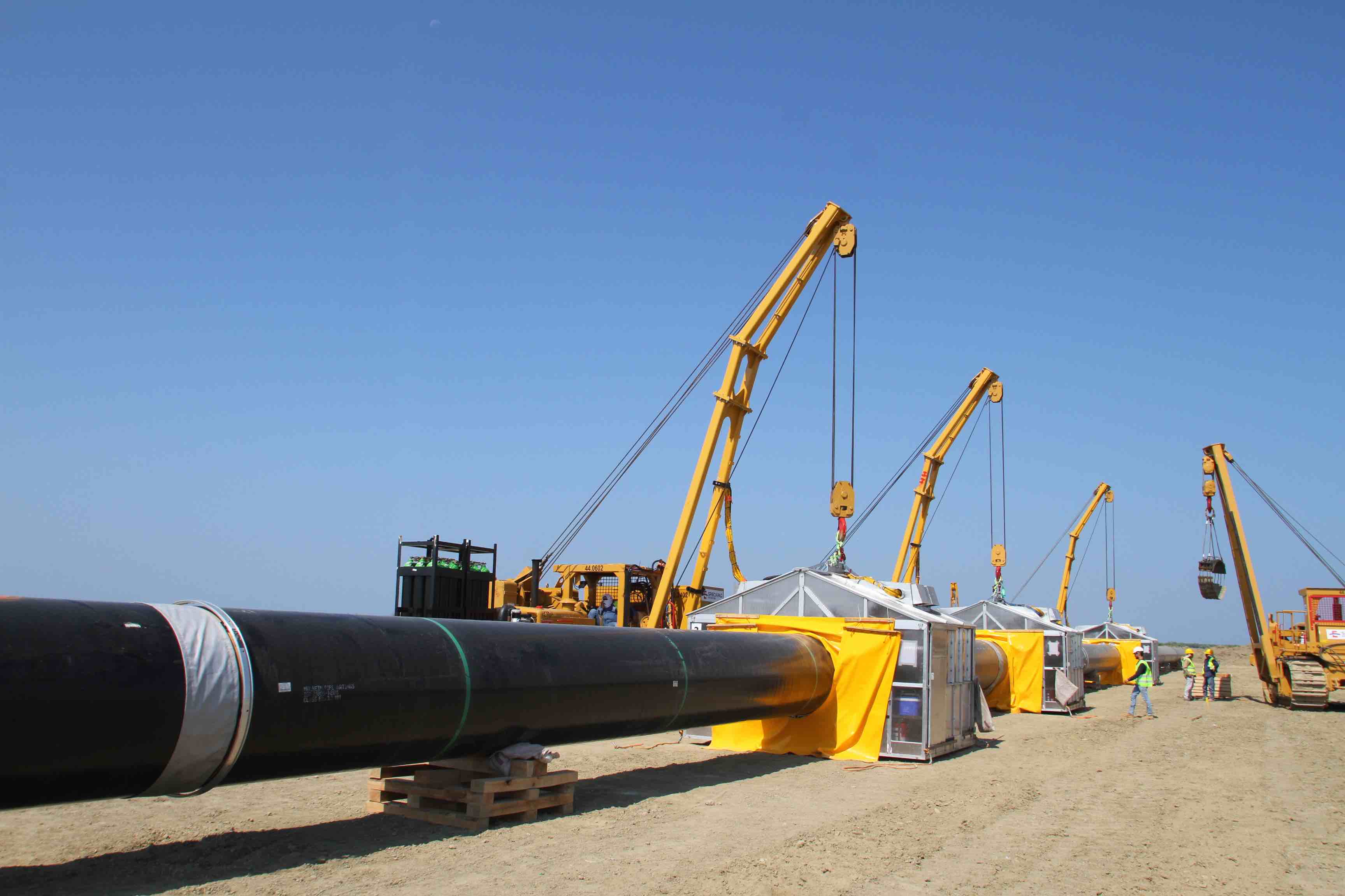 Pipeline welding operations in Albania during 2016.