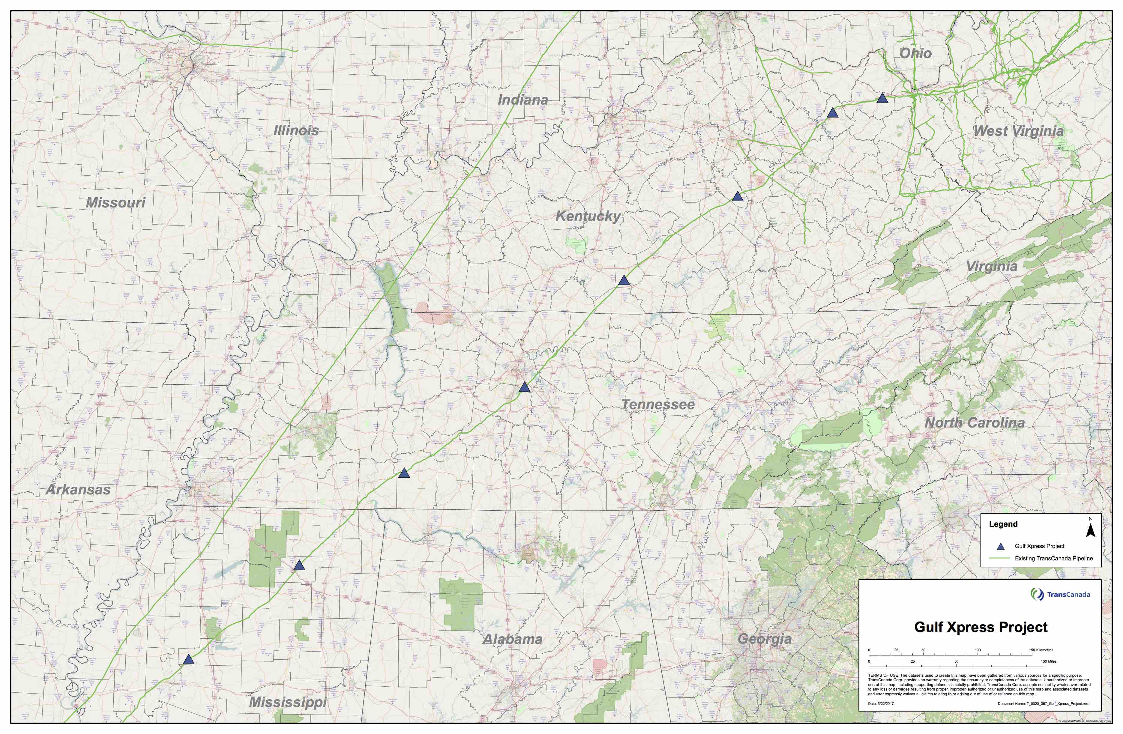 transcanada-gulf-xpress map