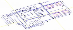 3D model and simulation meshes of the gas station. 