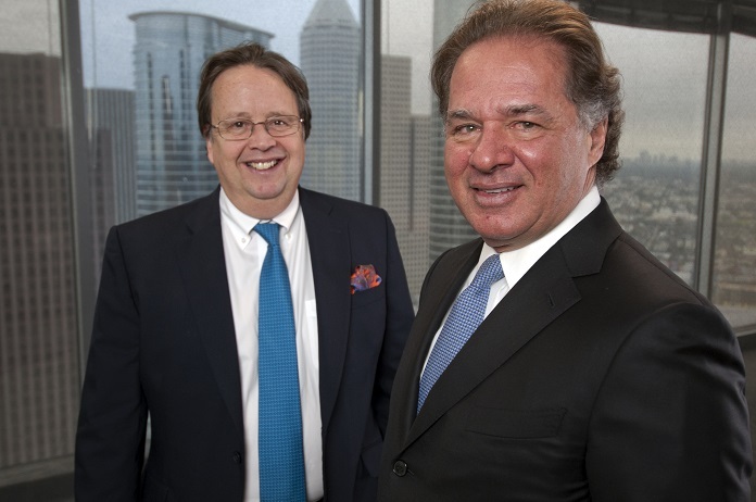 Cutline Martin Houston (left) and Charif Souki , founding new LNG export company called Tellurian Investments (Photo: Business Wire)