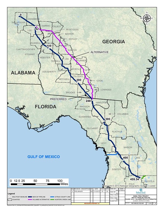 Hillabee (Valdosta and Tift County) Route Alternative, Georgia, in Alternatives, by Sabal Trail Transmission, for FERC Docket No. PF14-1-000, 15 November 2013, converted by SpectraBusters
SABAL TRAIL PROJECT, DRAFT RESOURCE REPORT 10, Alternatives, FERC Docket No. PF14-1-000, Initial Pre-Filing Draft, November 2013
http://spectrabusters.org/ferc/pf14-1-sabal-trail-transmission/update-2013-11-15/draft-resource-report-10-alternatives/