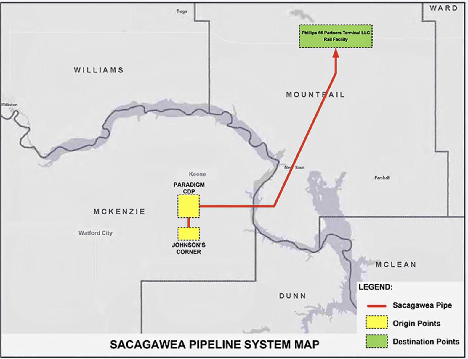 Sacagawea Pipeline map