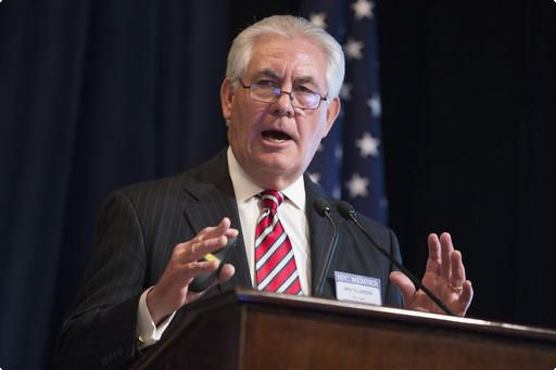 The Associated Press | FILE - In this Friday, March 27, 2015 file photo, ExxonMobil CEO Rex Tillerson delivers remarks on the release of a report by the National Petroleum Council on oil drilling in the Arctic, in Washington. President-elect Donald Trump selected Tillerson to lead the State Department on Monday, Dec. 12, 2016. (AP Photo/Evan Vucci, File)