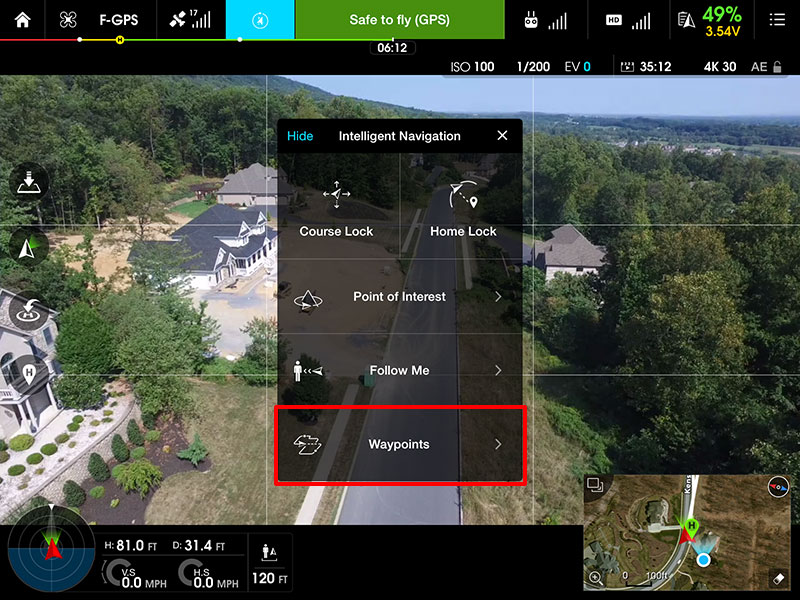 mavic air waypoints dji go