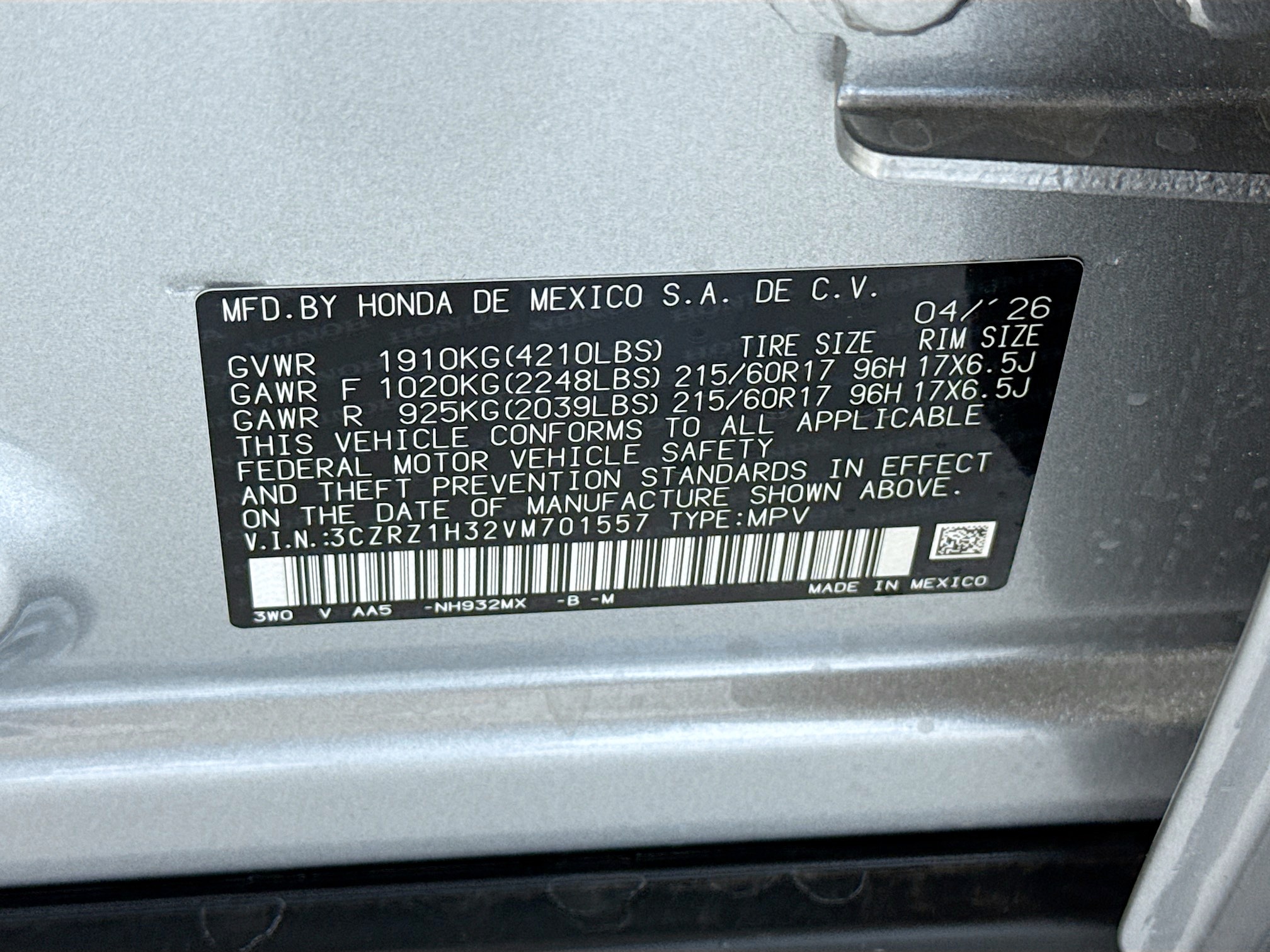 New 2027 Honda HR-V LX 4D Sport Utility in Tempe #H70003 | Tempe Honda