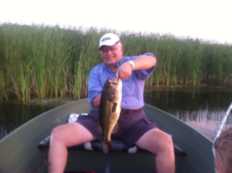 Caught a Largemouth Bass on Fletcher Pond using a hula poper