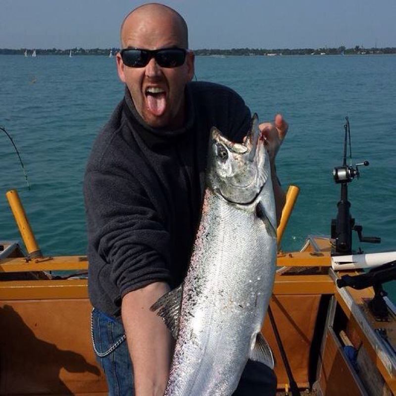 Caught a Chinook Salmon on Lake Michigan using a Rapala