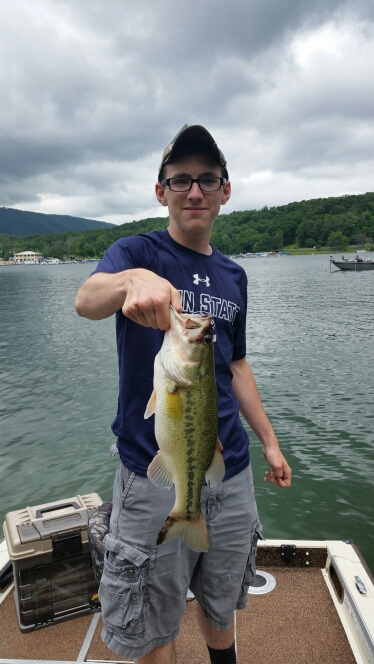 Caught a Largemouth Bass on Raystown Lake using a Drop Shotted Goby