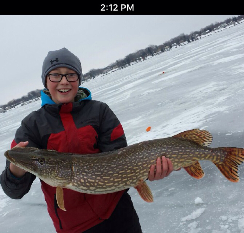 Caught a Northern Pike on Little Lake Butte Des Morts using a shiner