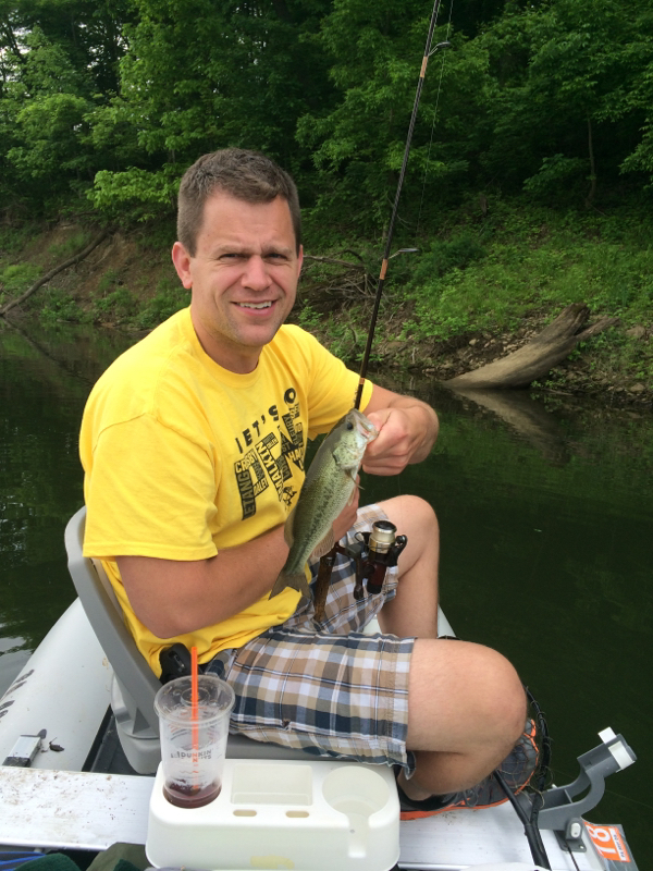 Caught a Smallmouth Bass on Crooked Creek Lake using a minnow