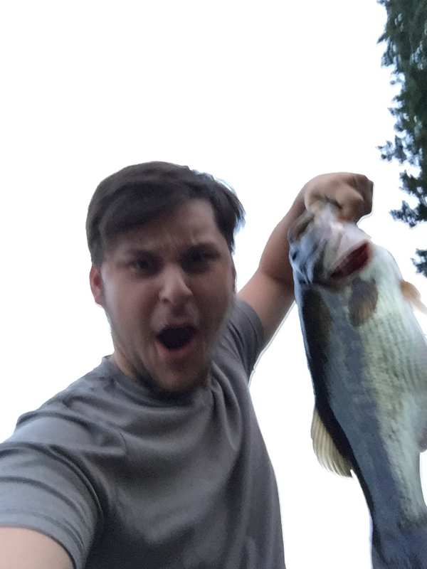 Caught a Largemouth Bass on Lake St Clair using a Top Water Frog